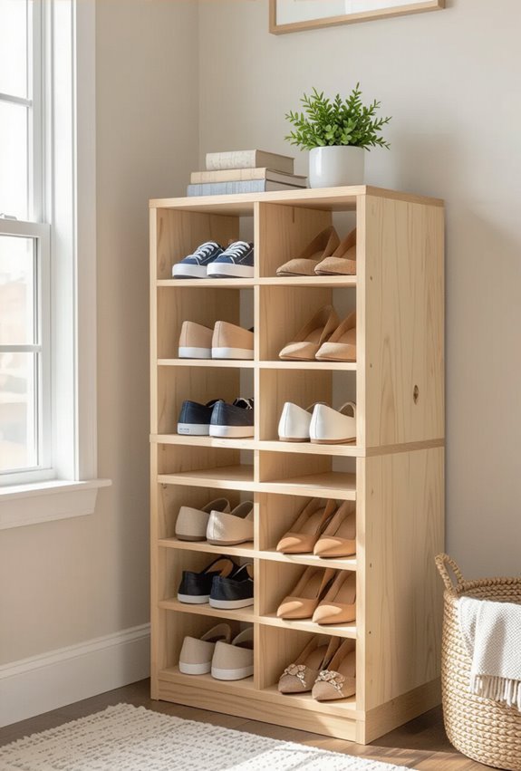 diy shoe racks and cubbies