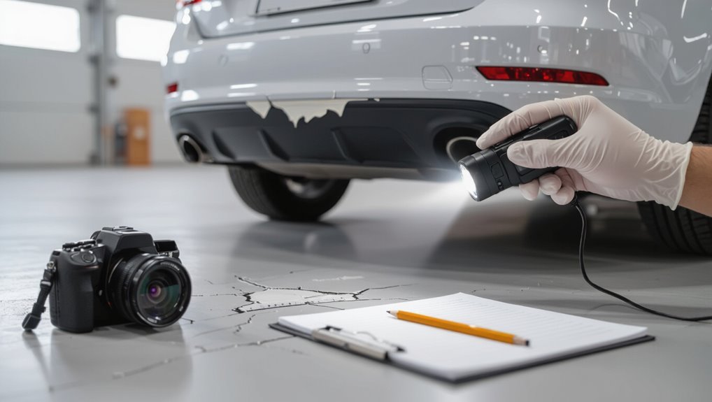 document bumper damage thoroughly
