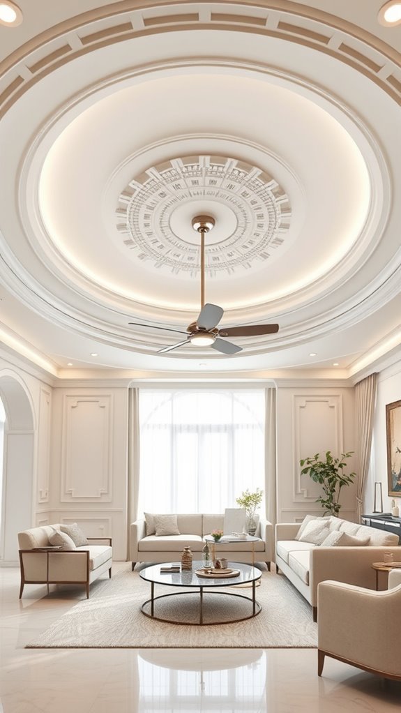 dome ceiling with fan