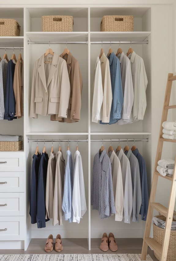double height closet hanging system