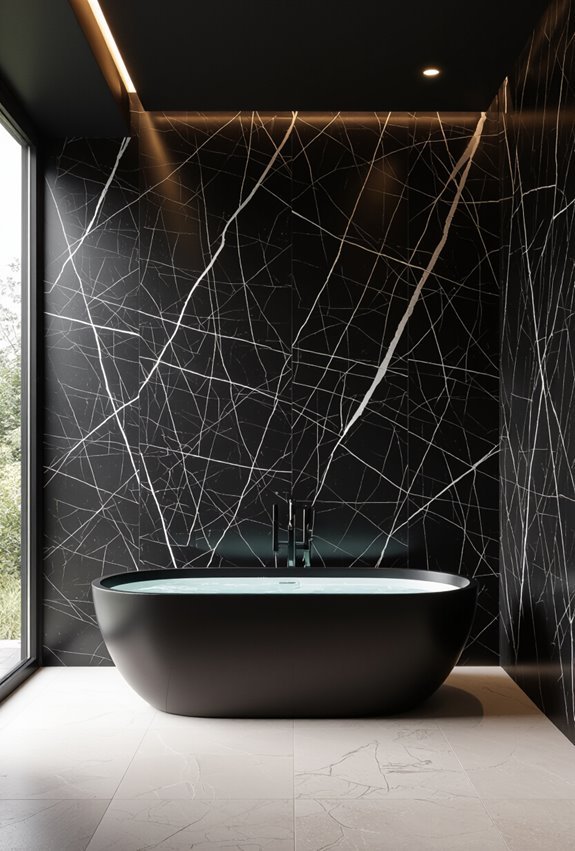 dramatic black marble elegance