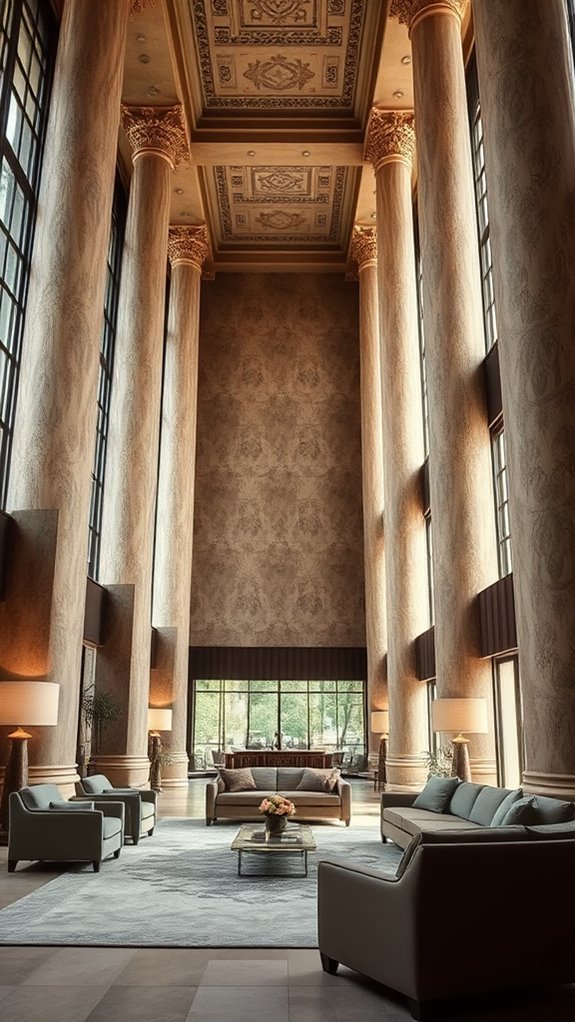 dramatic ceiling height columns