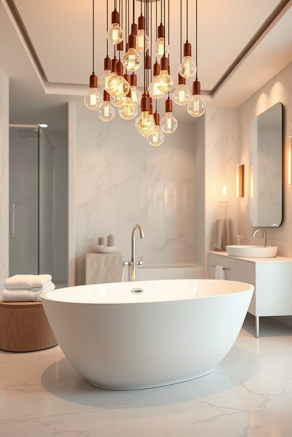 dramatic clustered light bulbs