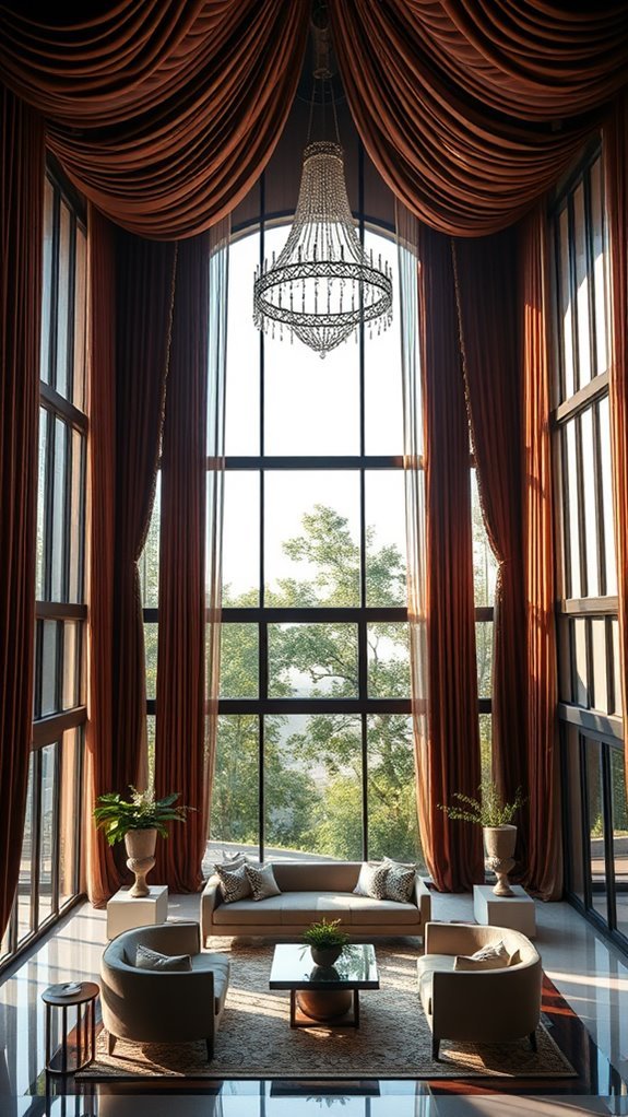 dramatic floor to ceiling curtains
