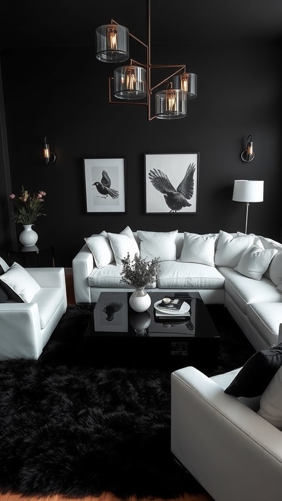 dramatic monochrome color scheme