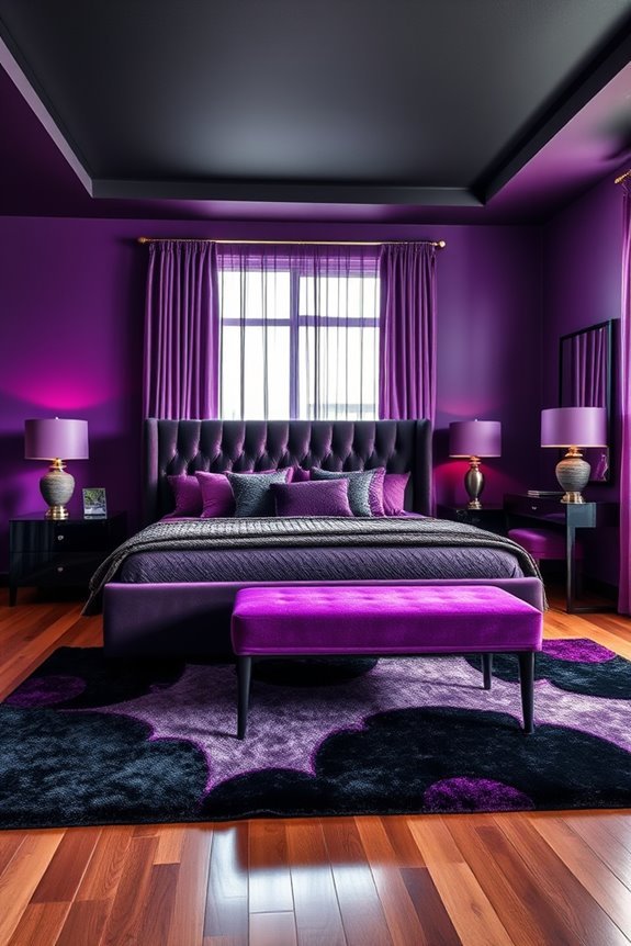 dramatic purple and black d cor