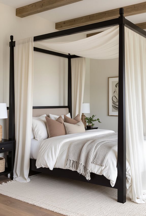 dramatic tall four poster silhouette