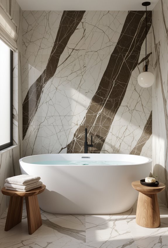 dramatic veined marble statement
