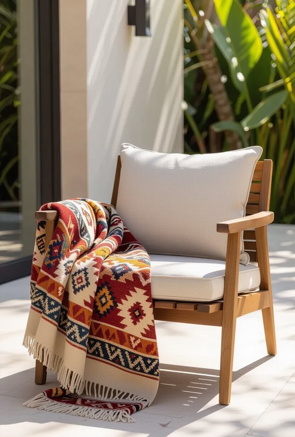 drape patterned throws for warmth