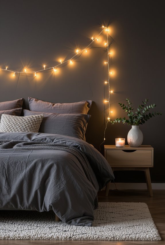 drape warm fairy lights