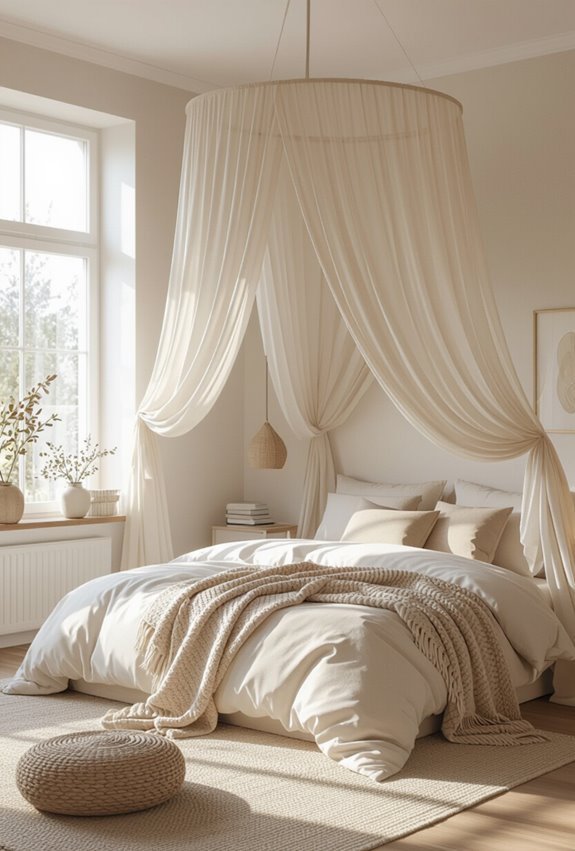 draped canopy creates cozy retreat