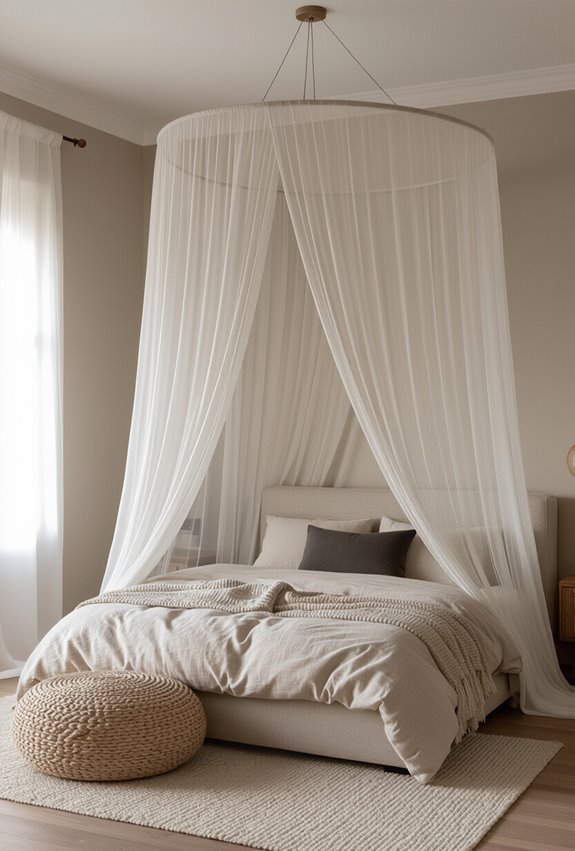 draped canopy layered sheer curtains