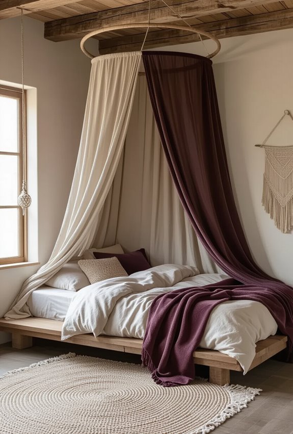 draped fabric creates intimate cocoon