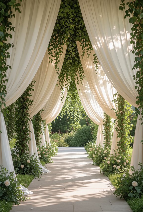 draped greenery entrance archway