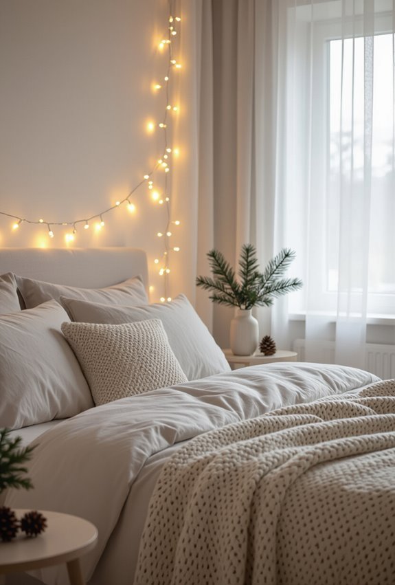 draped twinkling led lights
