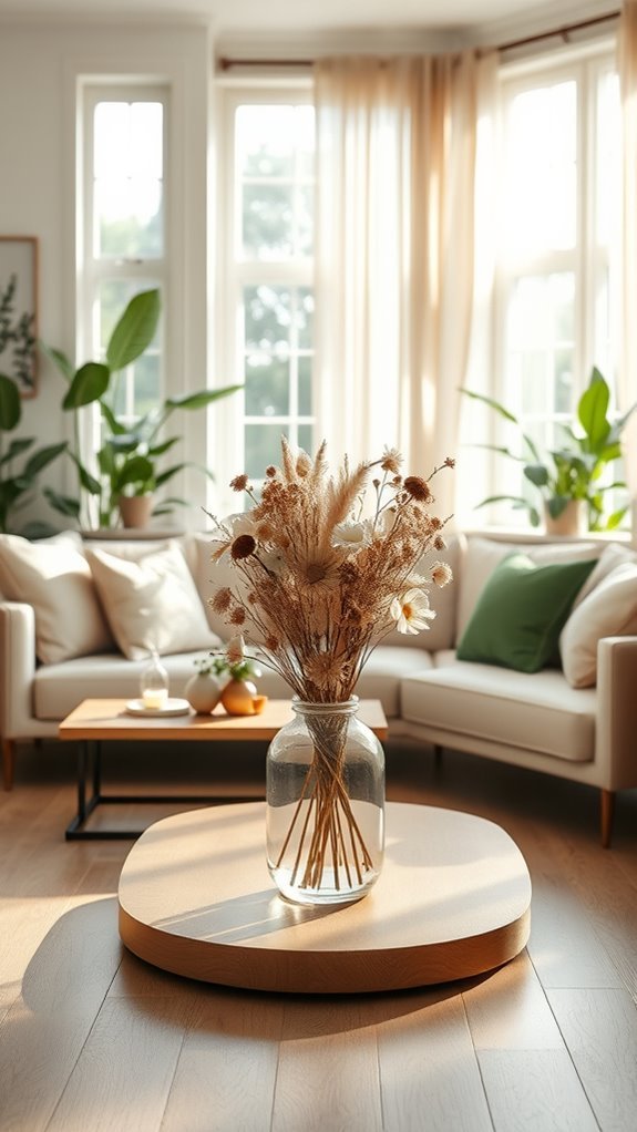 dried flowers create warmth