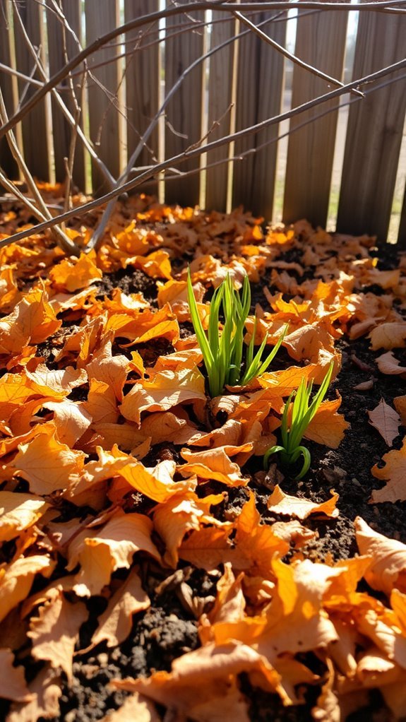 dried leaves for winter mulch