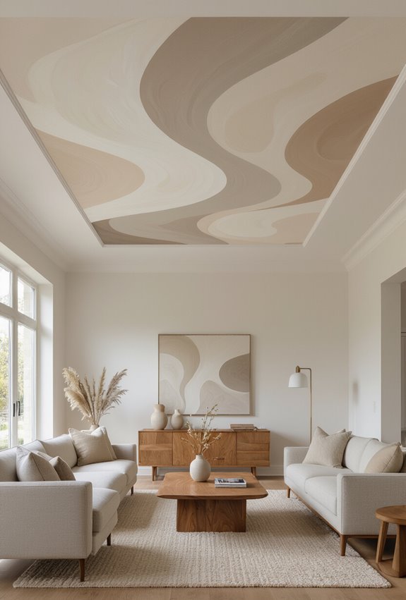 drip painted bold color ceilings