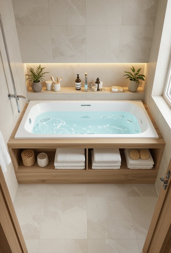 drop in tub with storage