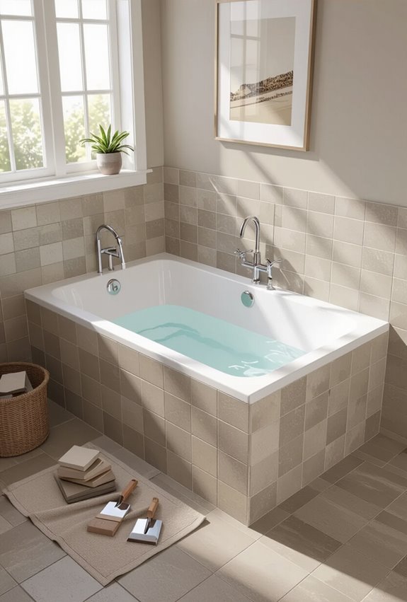 drop in tub with surround