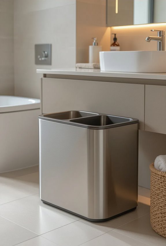 dual compartment under sink recycling bins