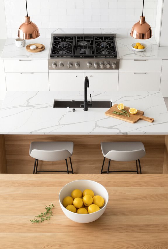 dual level cooking and dining