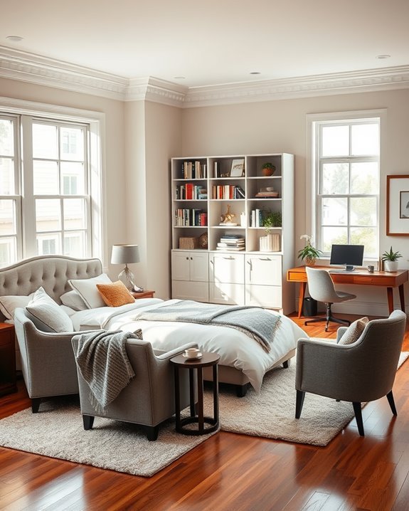 dual purpose serene bedroom design