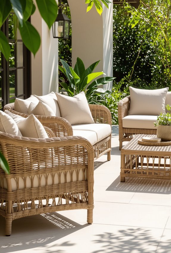 durable chic outdoor wicker lounge