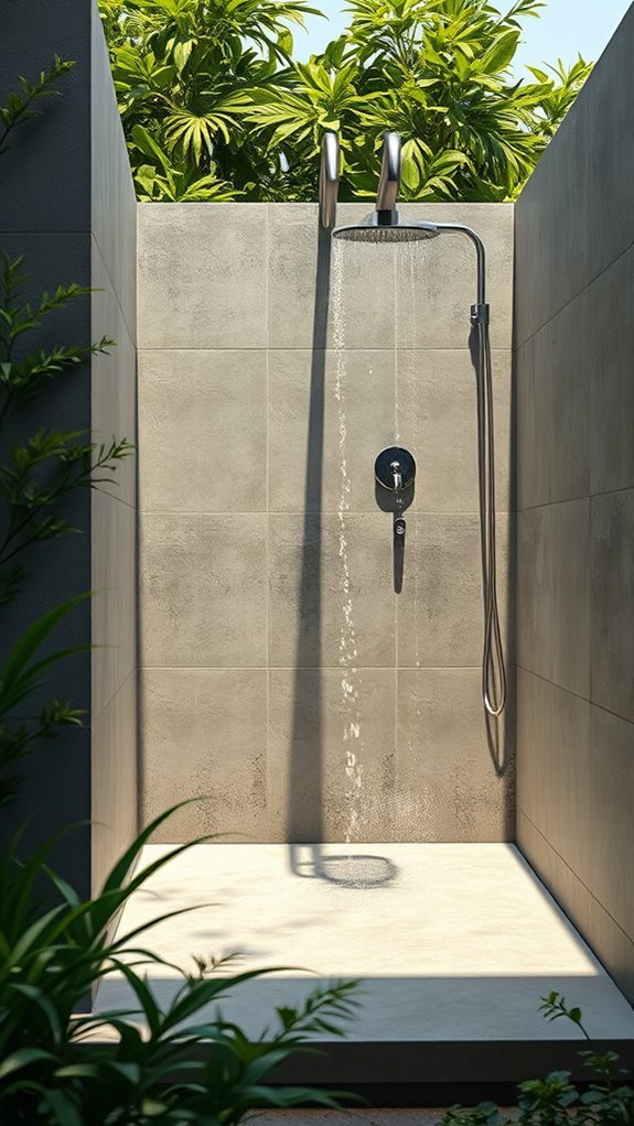 durable concrete outdoor showers