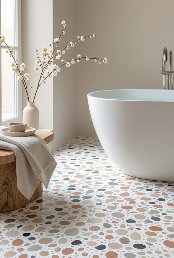 durable customizable terrazzo bathroom flooring