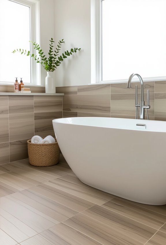 durable water safe wood look tile