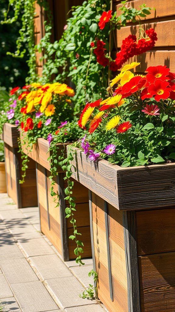 durable weather resistant wood planters