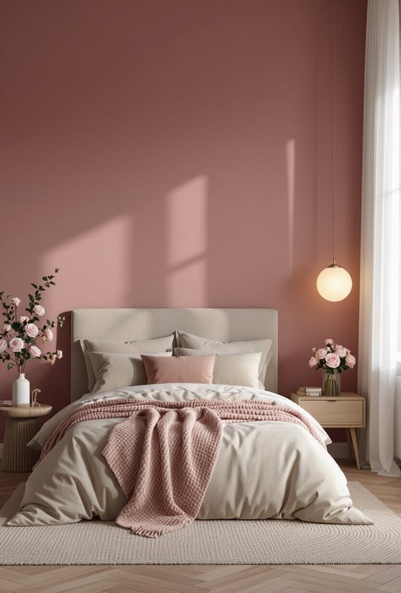 dusty rose romantic bedroom vibe