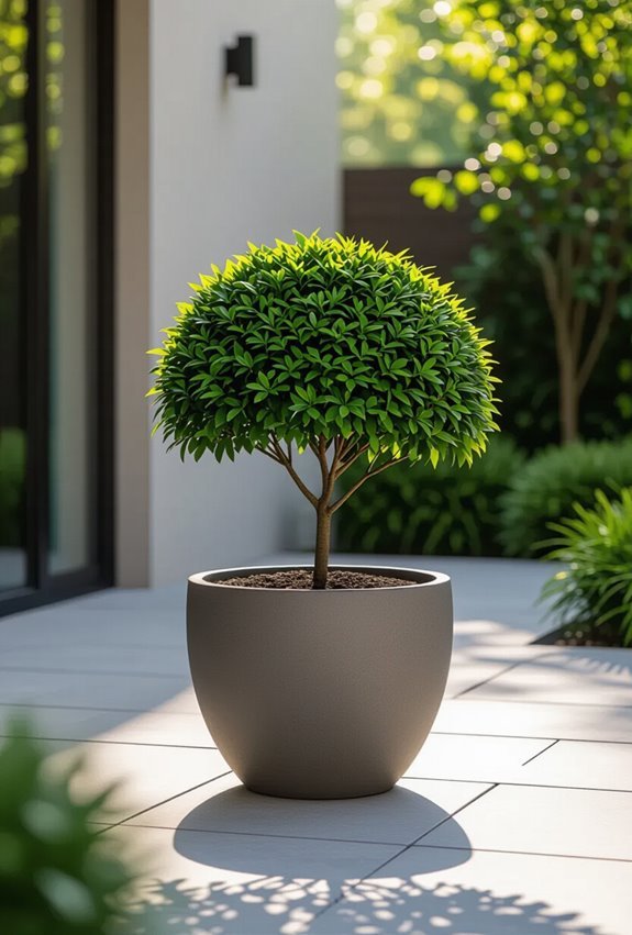 dwarf container trees maximize space