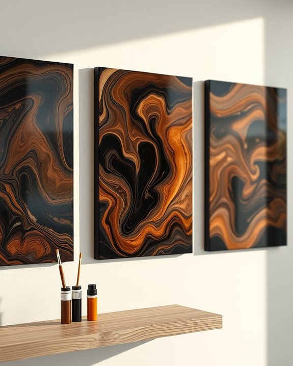 dynamic black and brown art