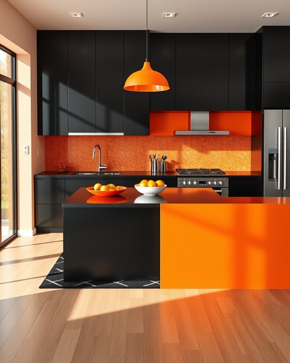 dynamic black and orange textures