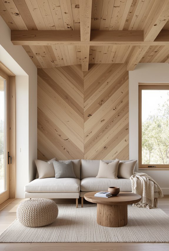 dynamic chevron wood ceilings
