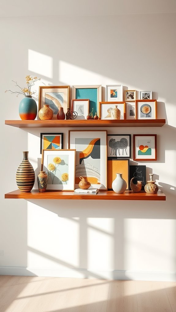 dynamic floating shelf arrangements