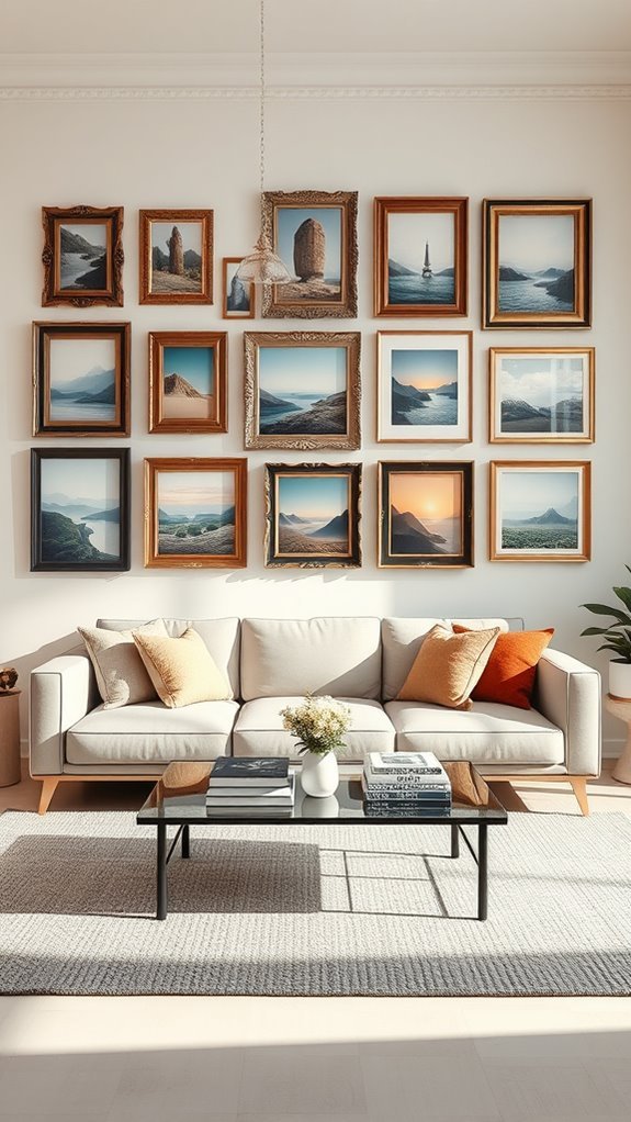 dynamic gallery wall arrangement