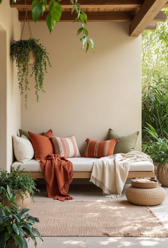 earth toned textured cozy patio