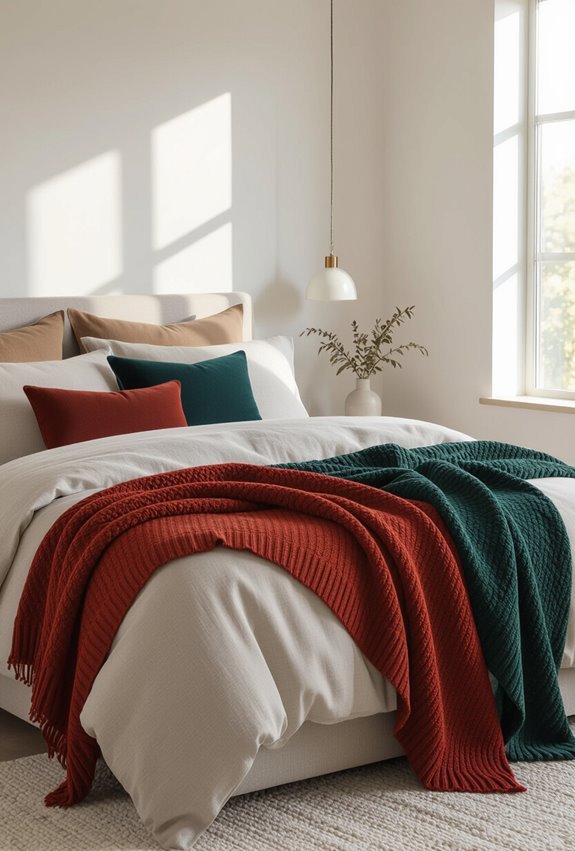 earthy and jewel toned throws