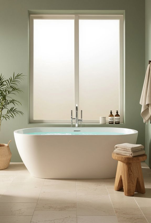 earthy botanical pebble woodbath