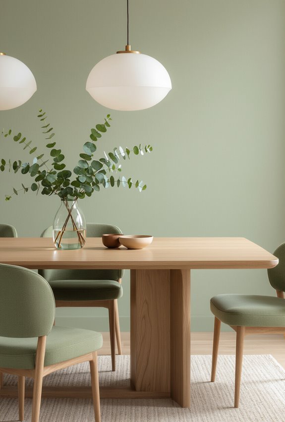 earthy green natural dining