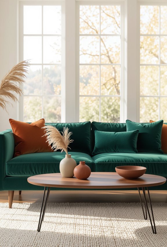 earthy jewel toned midcentury