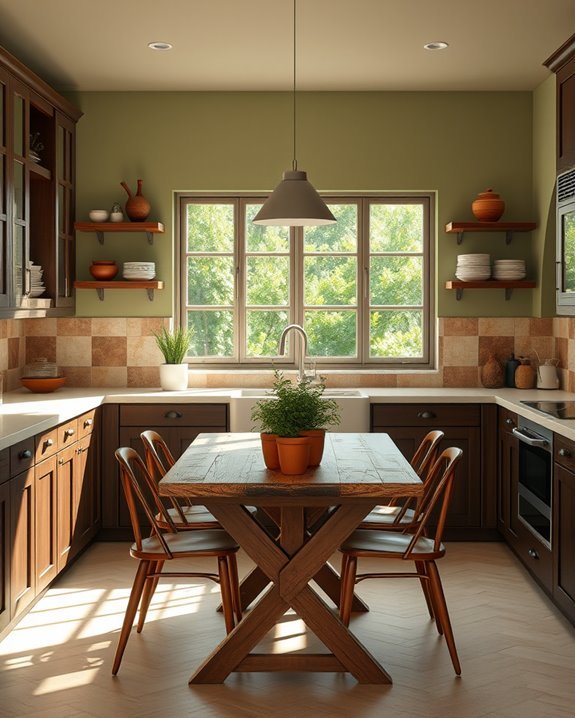 earthy kitchen color combination