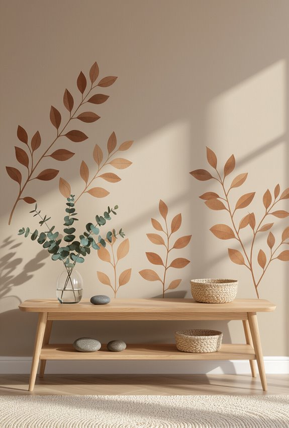 earthy leaf and tree decals
