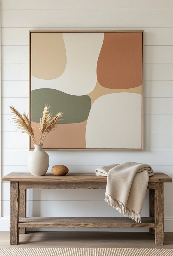 earthy muted geometric farmhouse art
