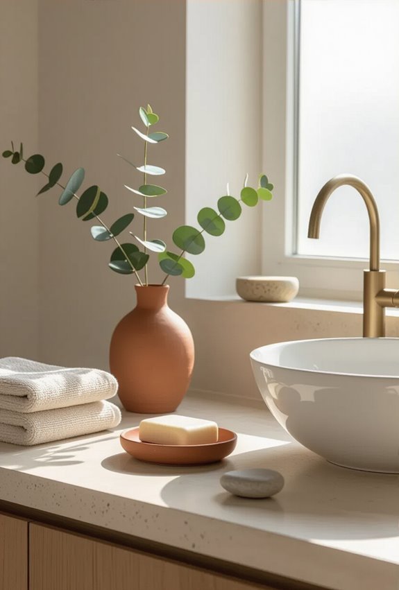 earthy terracotta accents warmly