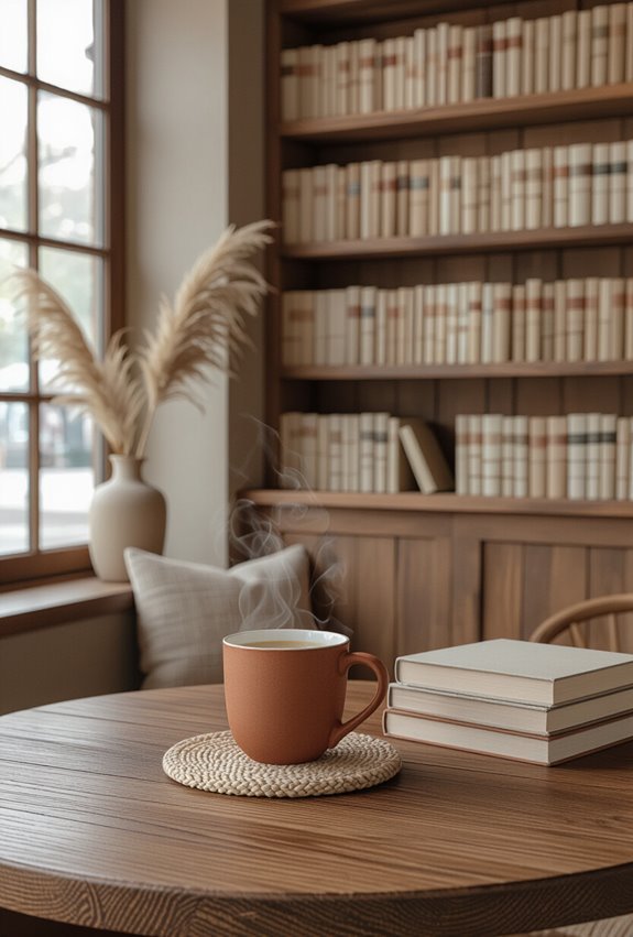 earthy terracotta and moss green