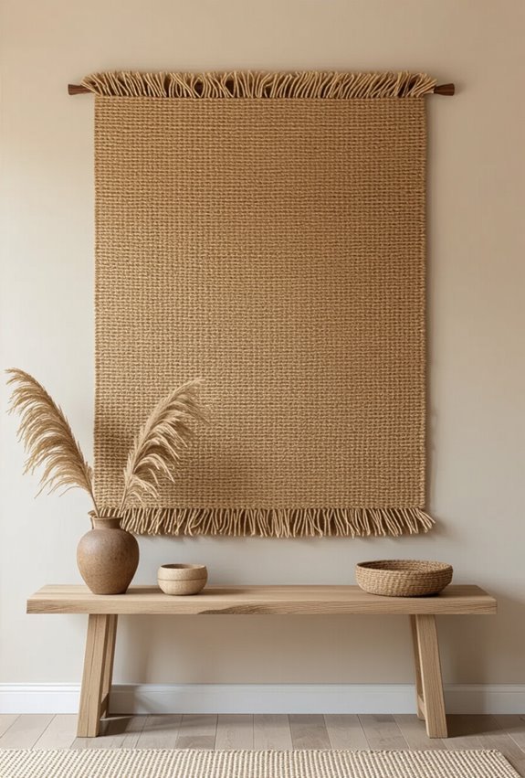earthy textured jute wallpieces